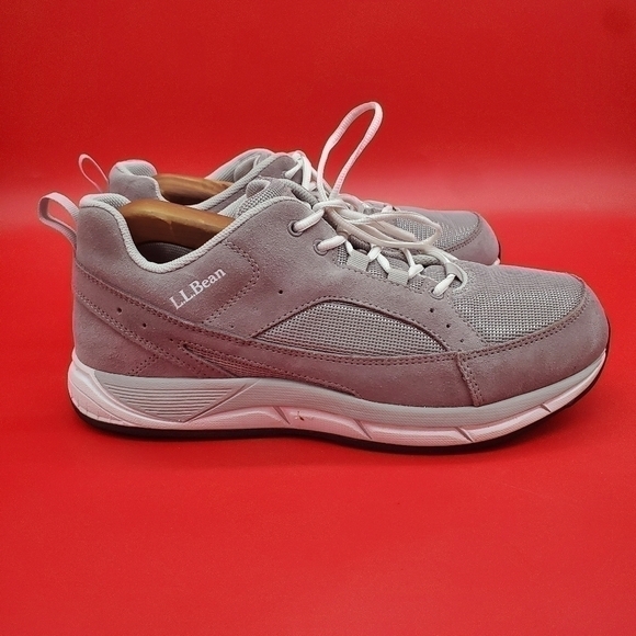 LL Bean Shoes Men's 10M Gray Suede Mesh Comfort Fitness Walking Sneaker - Picture 5 of 16
